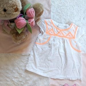 Carter's | White/Neon Orange Tribal Top